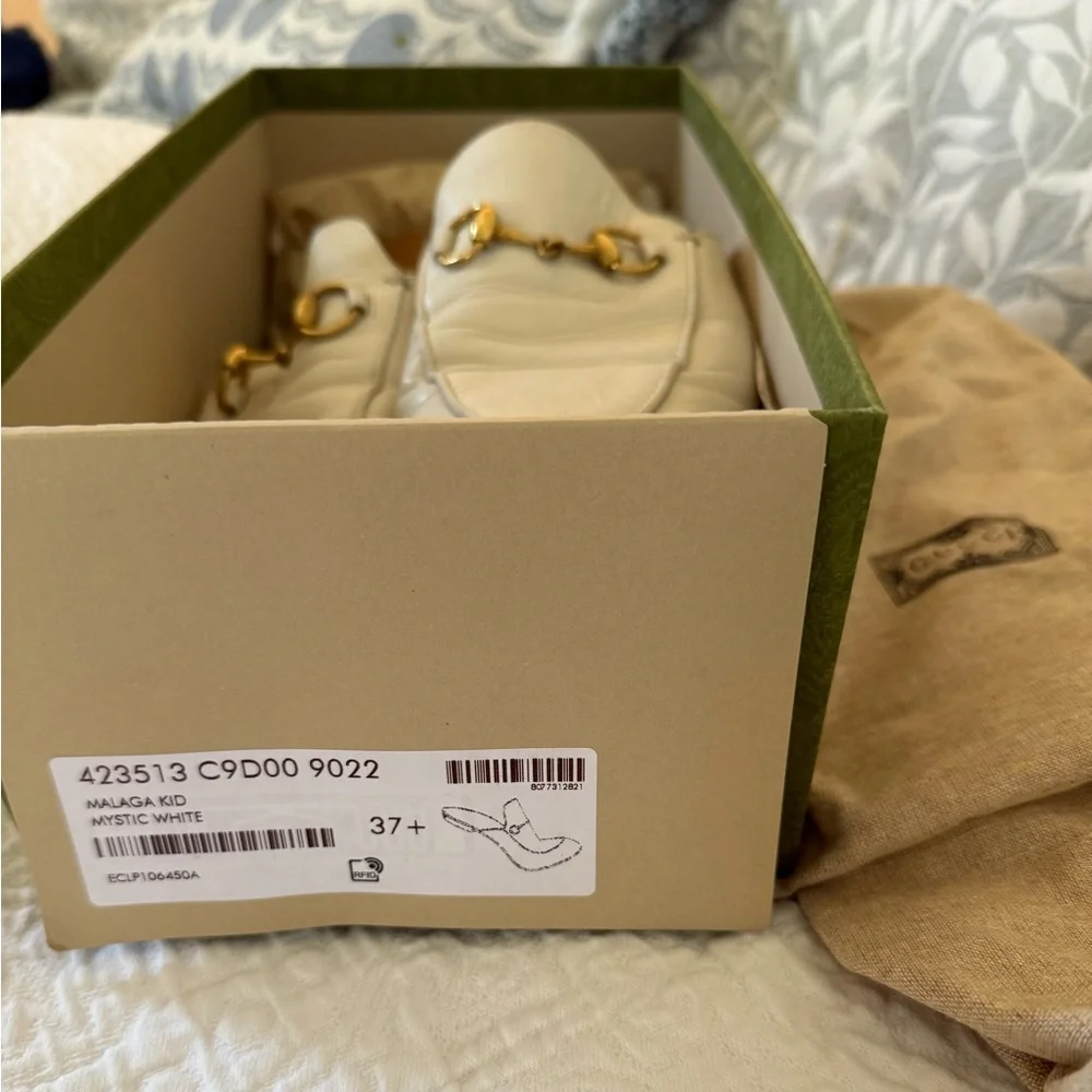 Gucci Women’s Princetown White Leather Slipper Mules - Picture 7 of 7